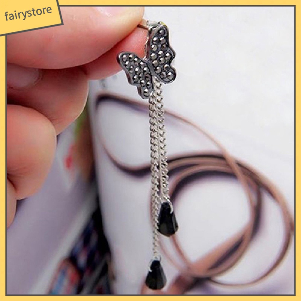 Bông Tai Dáng Dài Hình Bướm Bằng Hợp Kim Phong Cách Vintage Dành Cho Nữ