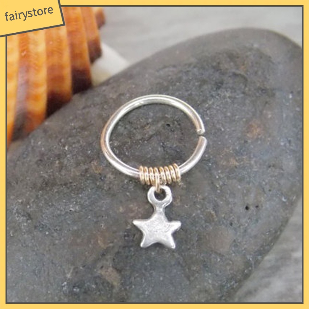 1 Khuyên Tai Tròn Đính Ngôi Sao Thời Trang