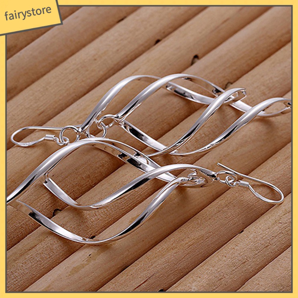 Bông Tai Mạ Bạc Hình Xoắn Ốc Thời Trang Dành Cho Nữ