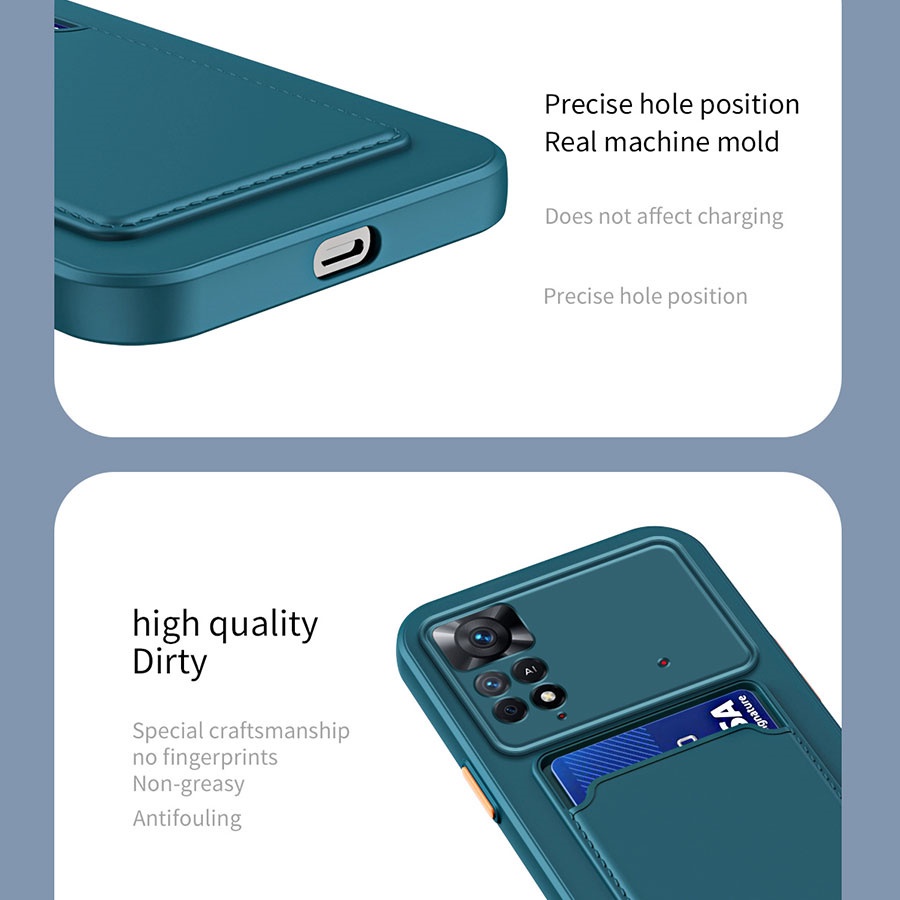 Ốp Điện Thoại Silicon Mềm Có Ngăn Đựng Thẻ Cho Xiaomi Redmi Note 12 Pro Plus 5G 4G 11 10 Pro 11s 10 10s