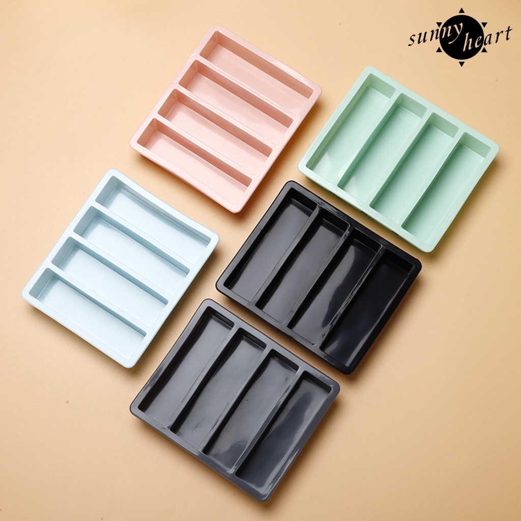 Khay Silicone Làm Đá Viên 4 Ngăn Không Dính Đa Năng