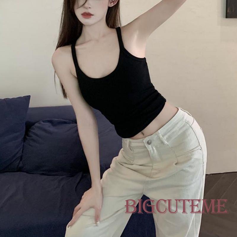 Áo Tank Top Không Tay Màu Sắc Đơn Giản Cho Nữ