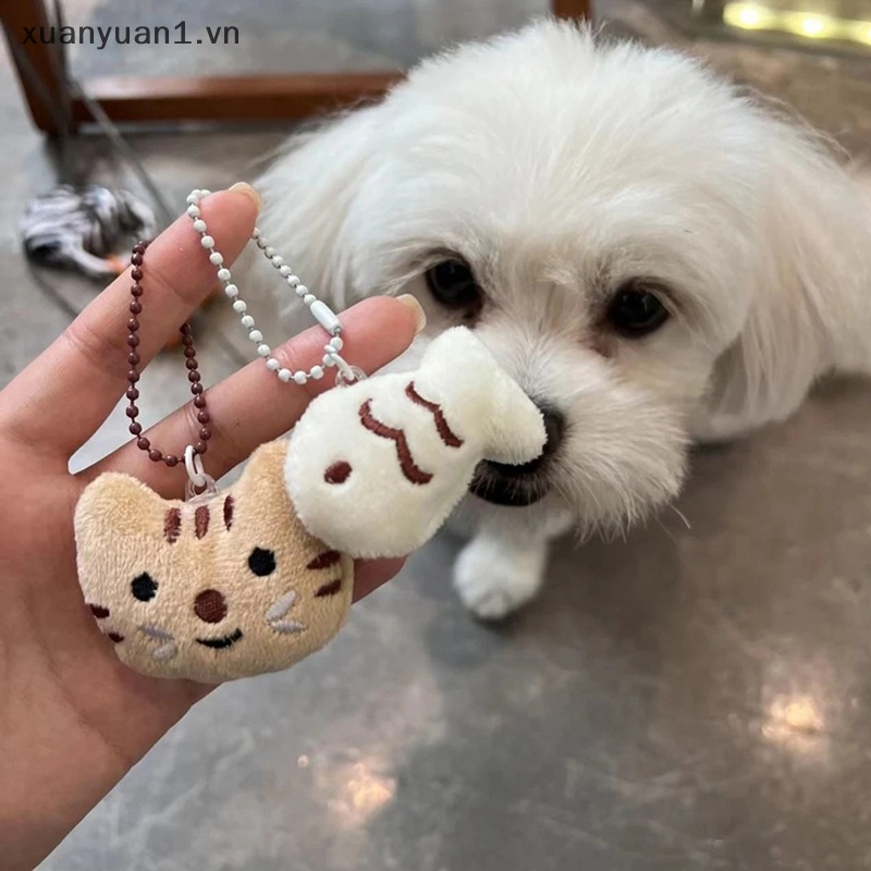 Móc Khóa Hình Chú Mèo Nhồi Bông Đáng Yêu