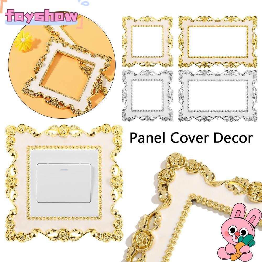 Miếng Dán Công Tắc Đèn Tường Bằng Nhựa Resin Viền Hoa Hồng