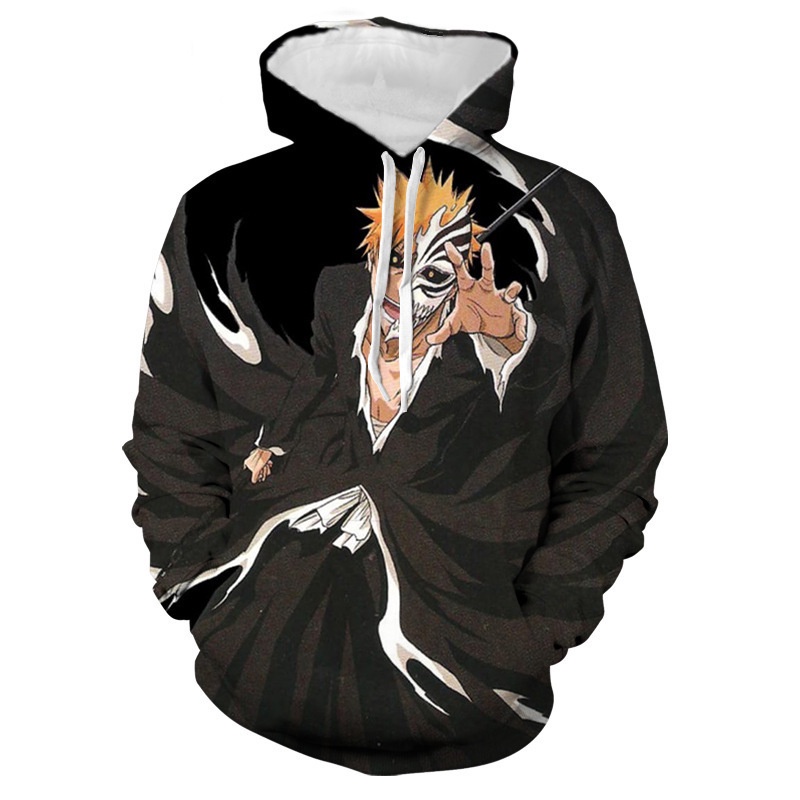 Áo Hoodie Tay Dài In Họa Tiết Anime Kurosaki ichigo Oversize Dành Cho Nam Nữ