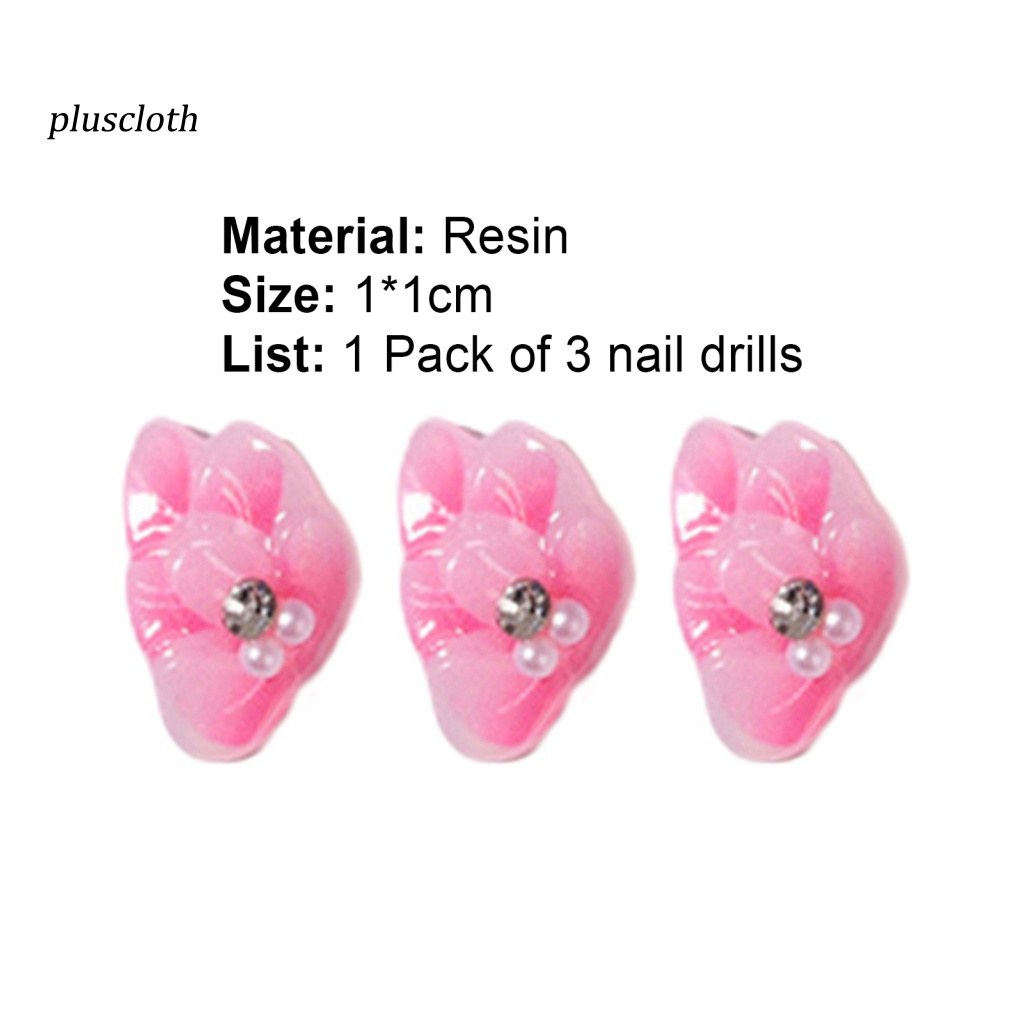 Bộ 3 Phụ Kiện Cánh Hoa 3D Tự Trang Trí Móng Tay Cho Nữ