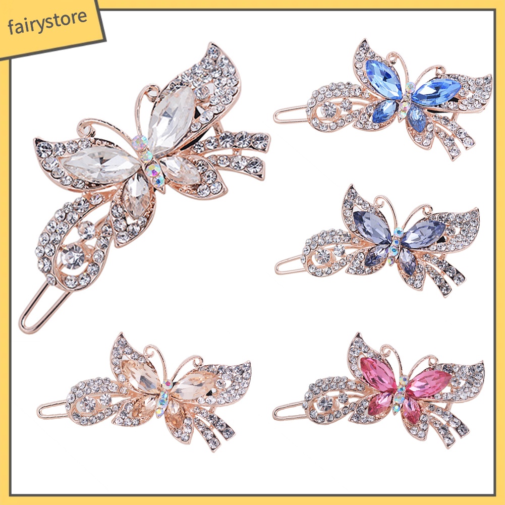 Kẹp Tóc Hình Bướm Đính Đá Thời Trang Cho Nữ