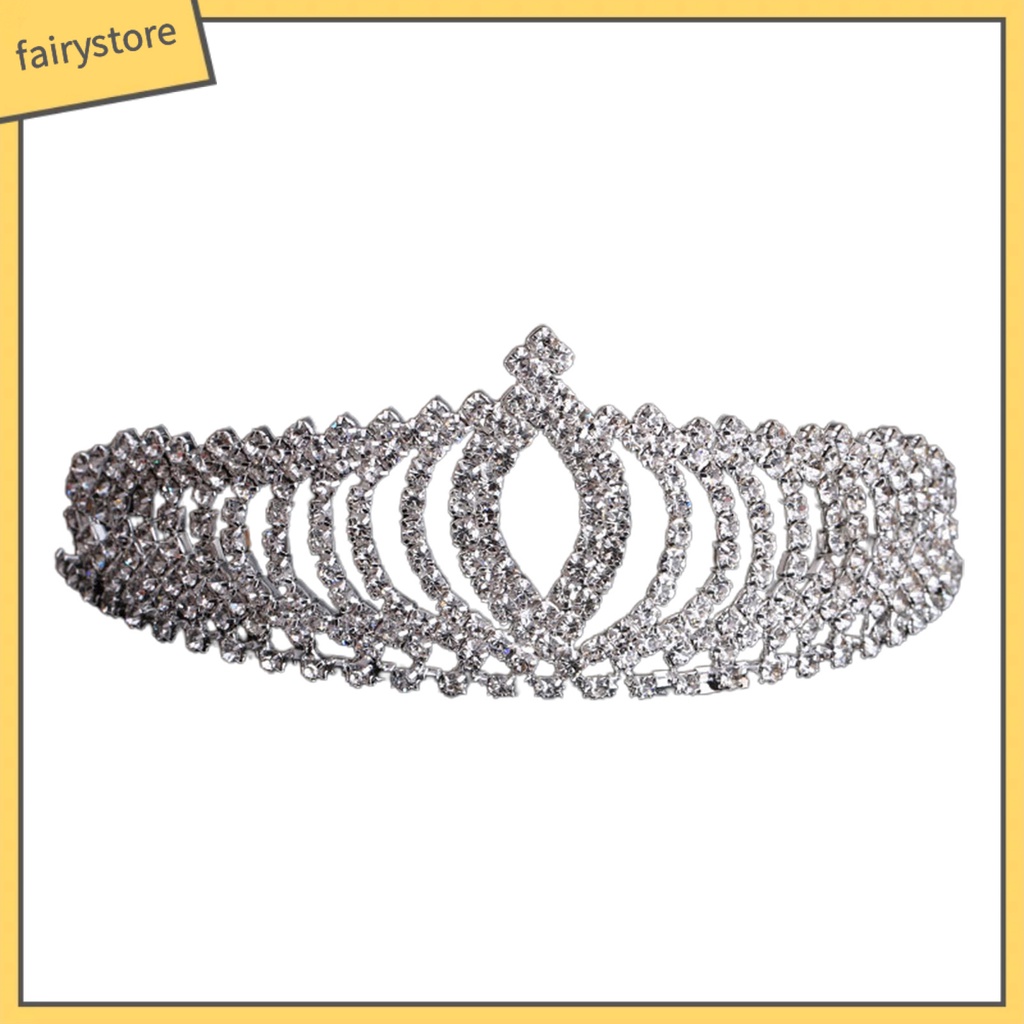 Cài Tóc Hình Vương Miện Đính Đá Lấp Lánh Phong Cách Hàn Quốc Cho Bé Gái