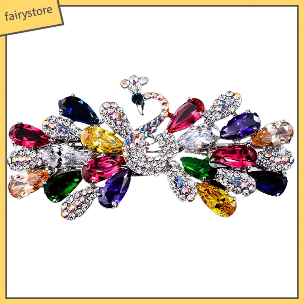 Kẹp Tóc Đính Pha Lê Giả Lấp Lánh Chống Trượt Tiện Dụng