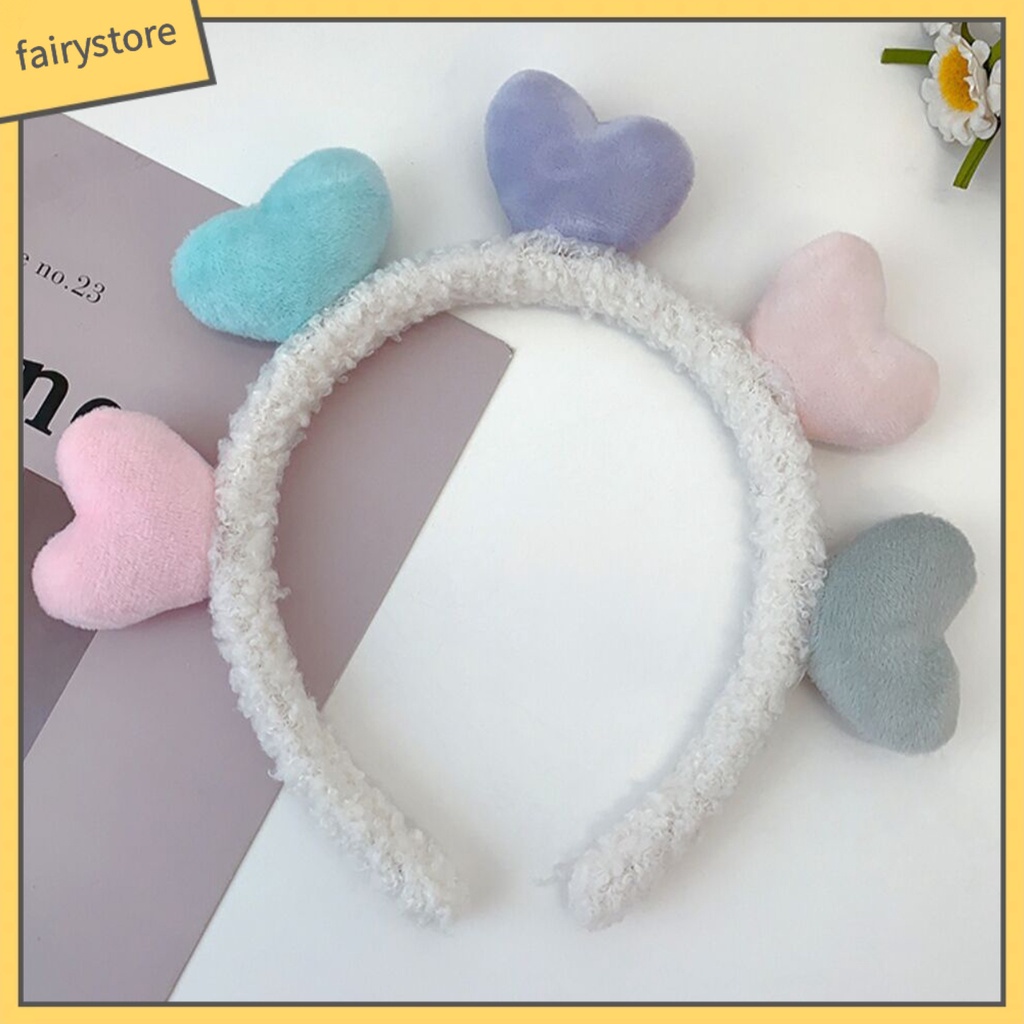 Băng Đô Nhung Mềm Mại Họa Tiết Trái Tim Nhiều Màu Sắc Cho Nữ