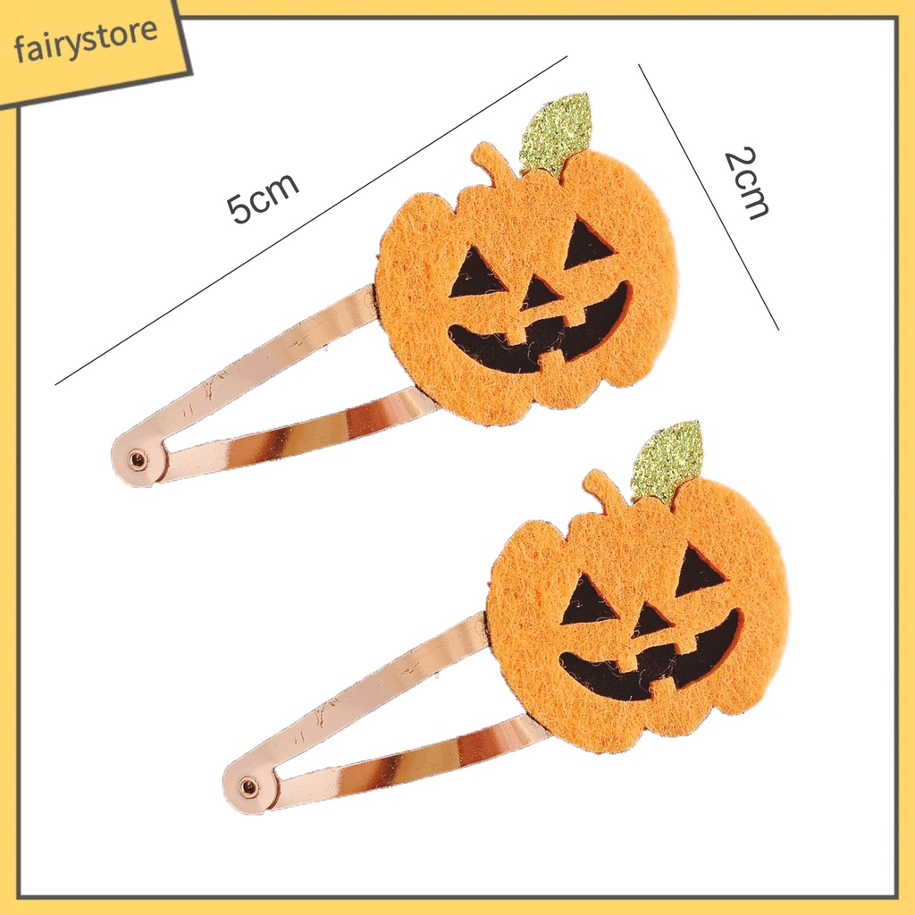 Set 1 / 2 Kẹp Tóc Hình Hoạt Hình Phong Cách Halloween