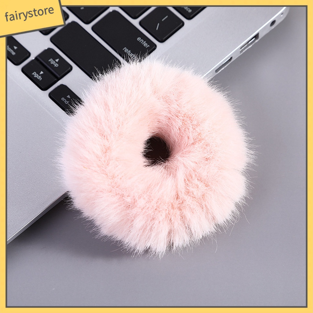 Dây Buộc Tóc Hình Bánh Donut Độ Co Giãn Cao Cho Nữ