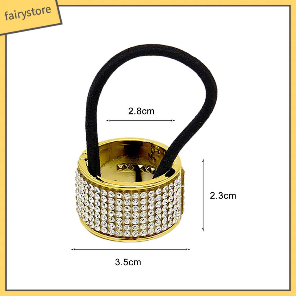 Dây Cột Tóc Đính Ngọc Trai Giả Có Khóa Kim Loại Cao Cấp