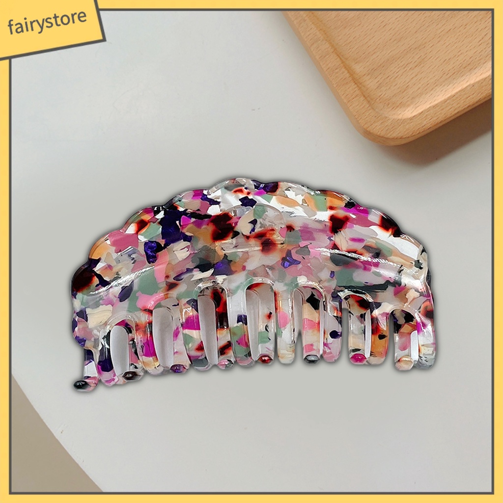 Kẹp Tóc Càng Cua Lớn Không Trượt Viền Rỗng Trơn Trang Trí Cổ Điển