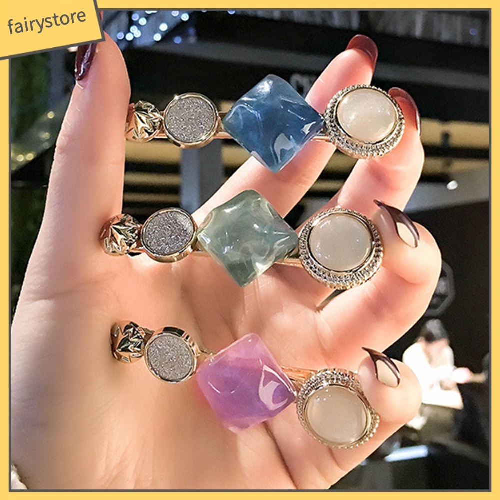 Kẹp Tóc Hình Tròn / Vuông Thời Trang Cho Nữ