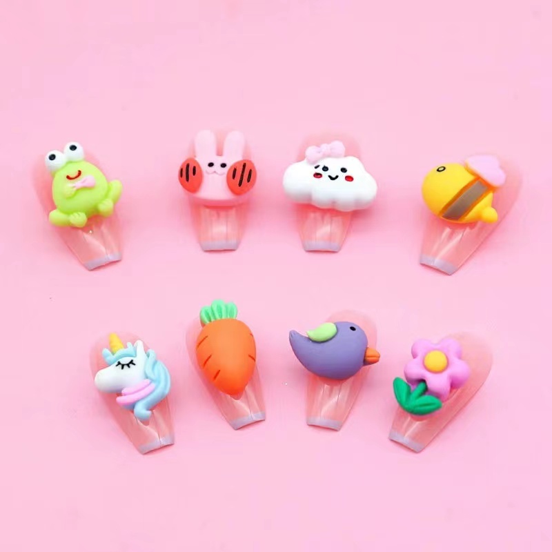 Bộ 30/50 Phụ Kiện Trang Trí Móng Tay 3D Hình Động Vật Hoạt Hình Dễ Thương