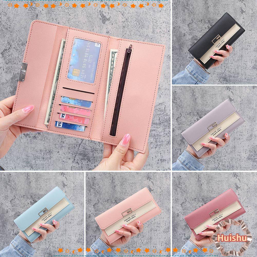 Ví Da PU Dáng Dài Có Ngăn Đựng Thẻ Thời Trang Cho Nữ