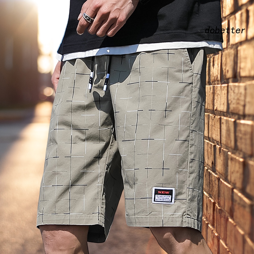 [DO] Quần Short Túi Hộp Dáng Rộng Dây Rút Sọc Caro Chống Co Giãn Mặc Hàng Ngày Nhanh Khô Đi Biển Chạy Bộ