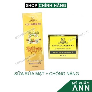 Combo Kem Face Collagen X3 và Sữa Rửa Mặt Colagen X3 chính hãng Mỹ Phẩm Đông Anh