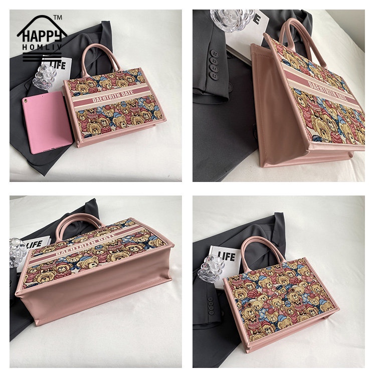 Túi xách tote đeo vai HAPPY HOMLIV 15.6 inch sức chứa lớn cho nữ