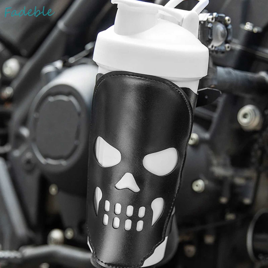 Giá Đỡ Bình Nước Bằng Da PU Hình Đầu Lâu Độc Đáo Trang Trí Xe Đạp