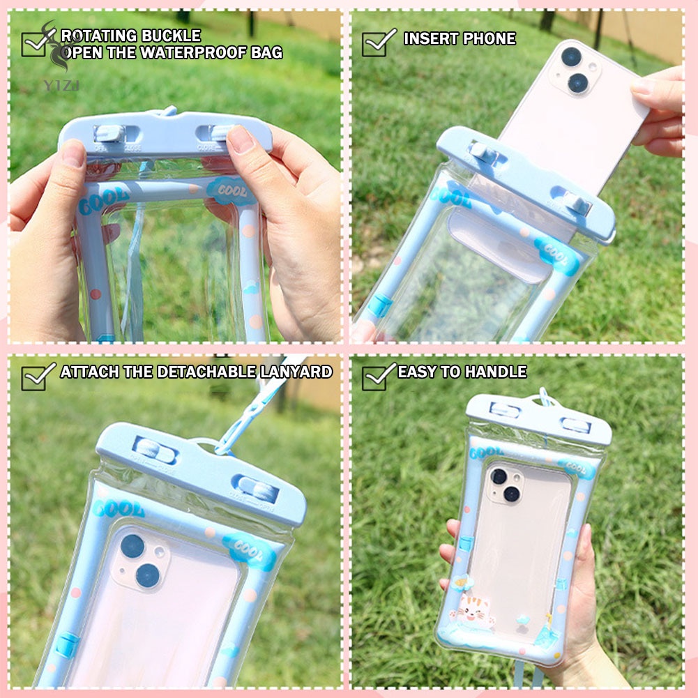 Túi Khí Nổi Đựng Điện Thoại Bơm Hơi Thiết Kế Dễ Thương Dùng Khi Đi Bơi