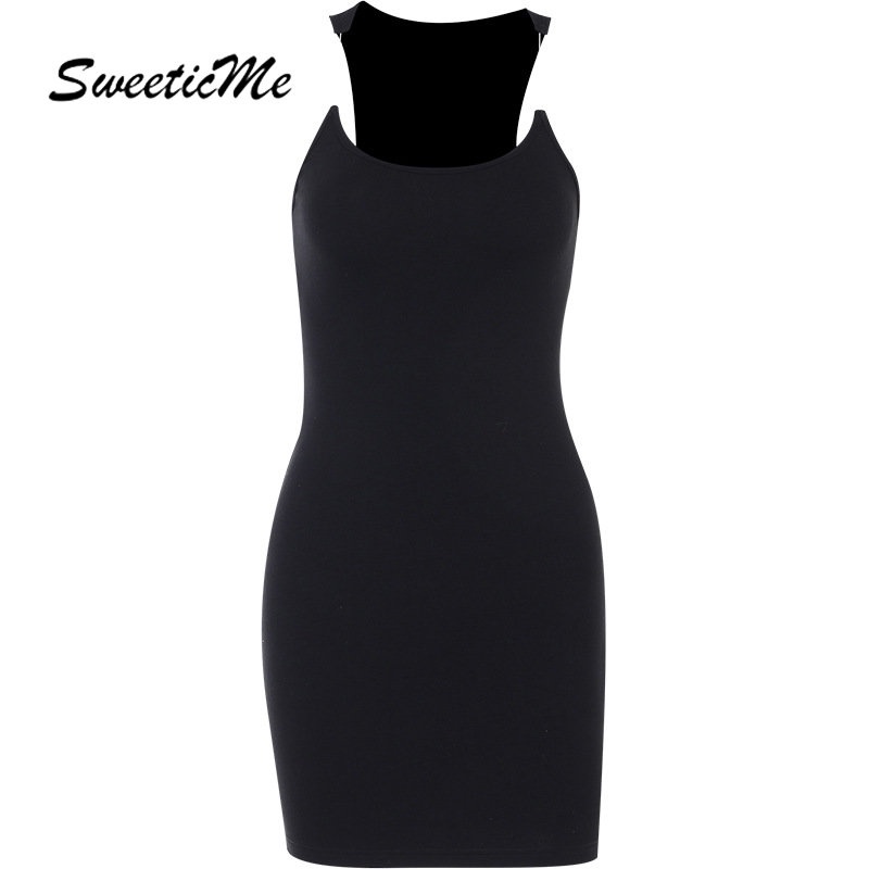 Đầm Ngắn Hai Dây Dáng Ôm Màu Trơn Thời Trang Mới 2023 Dành Cho Bạn Nữ