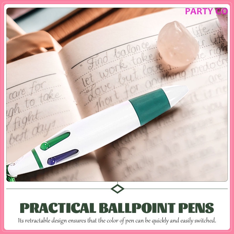 Set 10 Bút Bi Gắn Kèm Dây Đeo Xinh Xắn Chất Lượng Cao