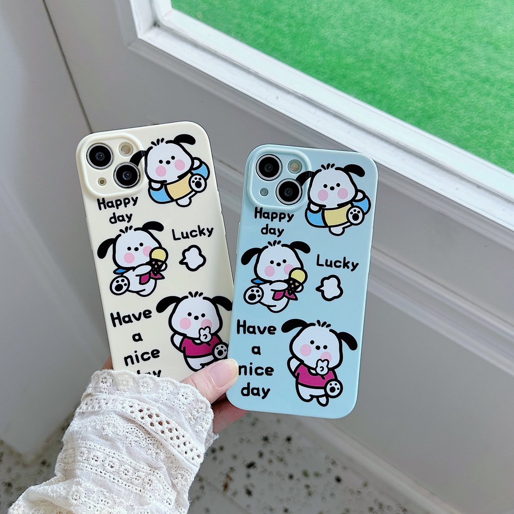 Ốp Điện Thoại TPU Dẻo Họa Tiết Hoạt Hình Chú Chó Tai To Dễ Thương Cho iPhone 13 12 11 Pro Max 14 Plus