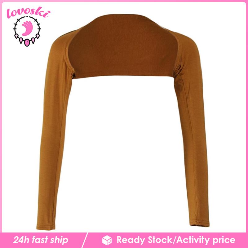 [Lovoski] Ramadan Đầm Trắng Tay Dài Hở Vai Co Giãn