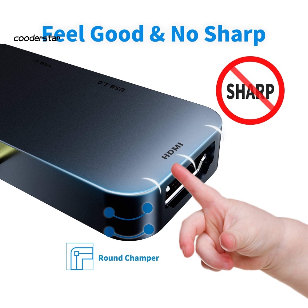 Cáp Chuyển Đổi 4 Trong 1 Type-C USB-C Sang 4K HDMI 60W PD USB 3.0 3.5mm AUX Cho Laptop