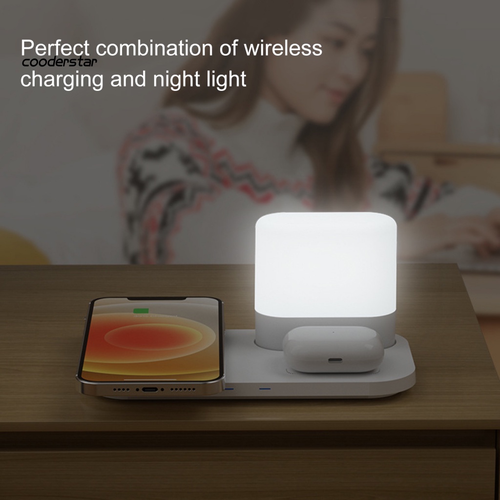 1 Bộ Đế Sạc Không Dây Có Đèn Ngủ Cảm Ứng Nhanh
