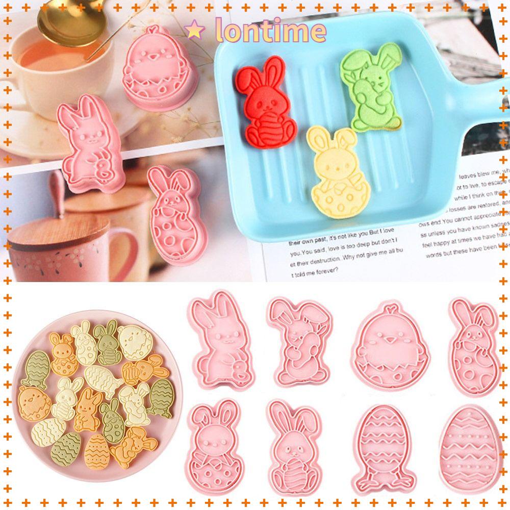 Bộ 8 Khuôn Cắt Bánh Hình Thỏ Phục Sinh 3D