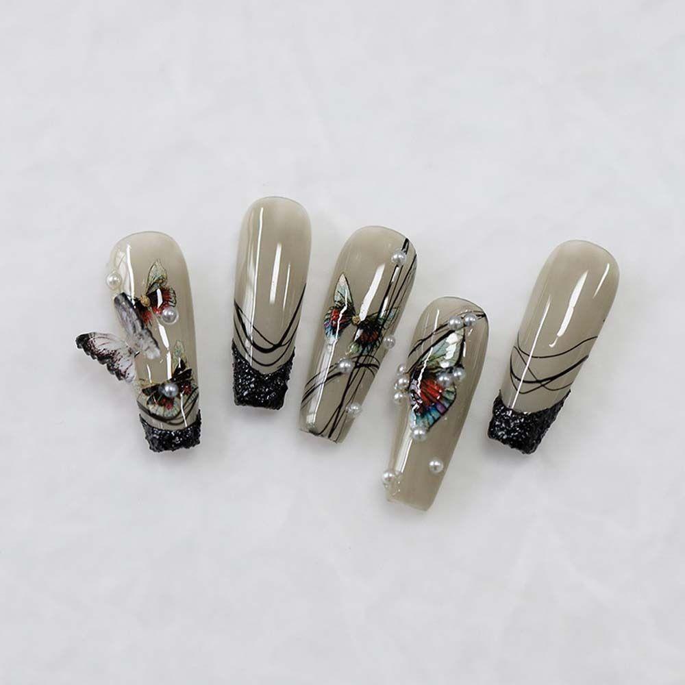 Miếng Dán Trang Trí Móng Tay Tự Dính Hình Hoa Lá Thời Trang