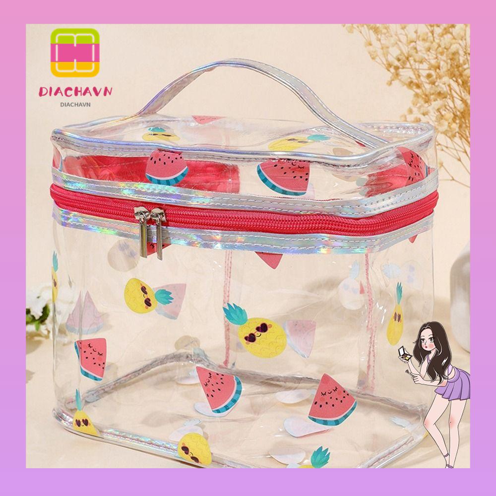 Túi Đựng Mỹ Phẩm Trong Suốt Sức Chứa Lớn Có Khóa Kéo Tiện Dụng