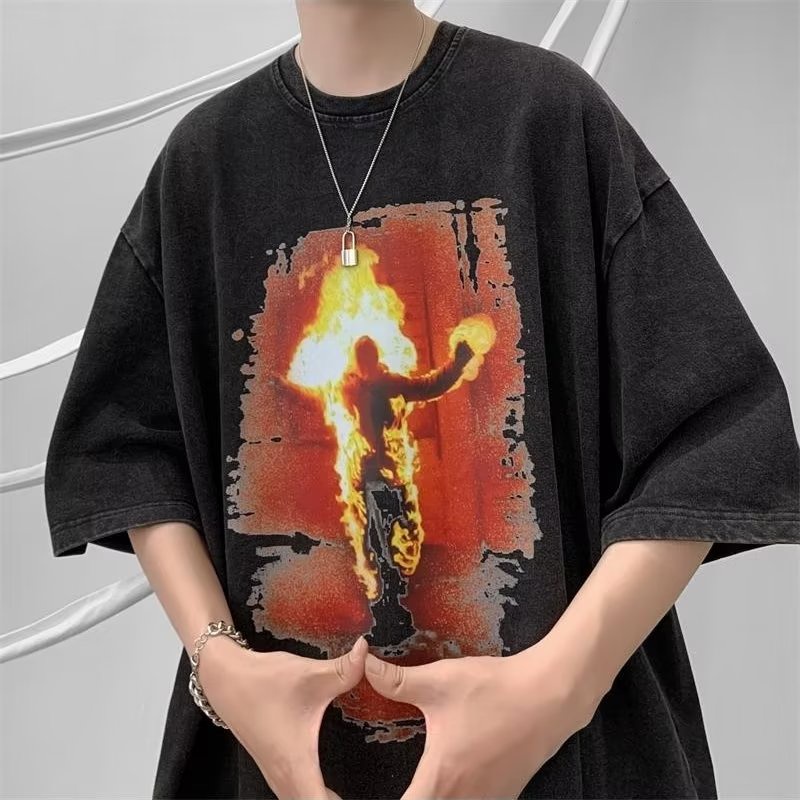 Áo Thun Ngắn Tay Phong Cách Retro Thời Trang Mùa Hè Dành Cho Nam