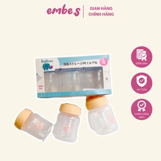  Bộ 3 Bình Trữ Sữa Babuu Nhật Bản 120Ml Cho Mẹ Và Bé embe.s 