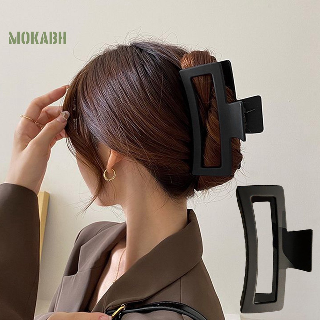 Kẹp Tóc Hình Chữ Nhật Màu Trơn Chống Trượt Tiện Dụng