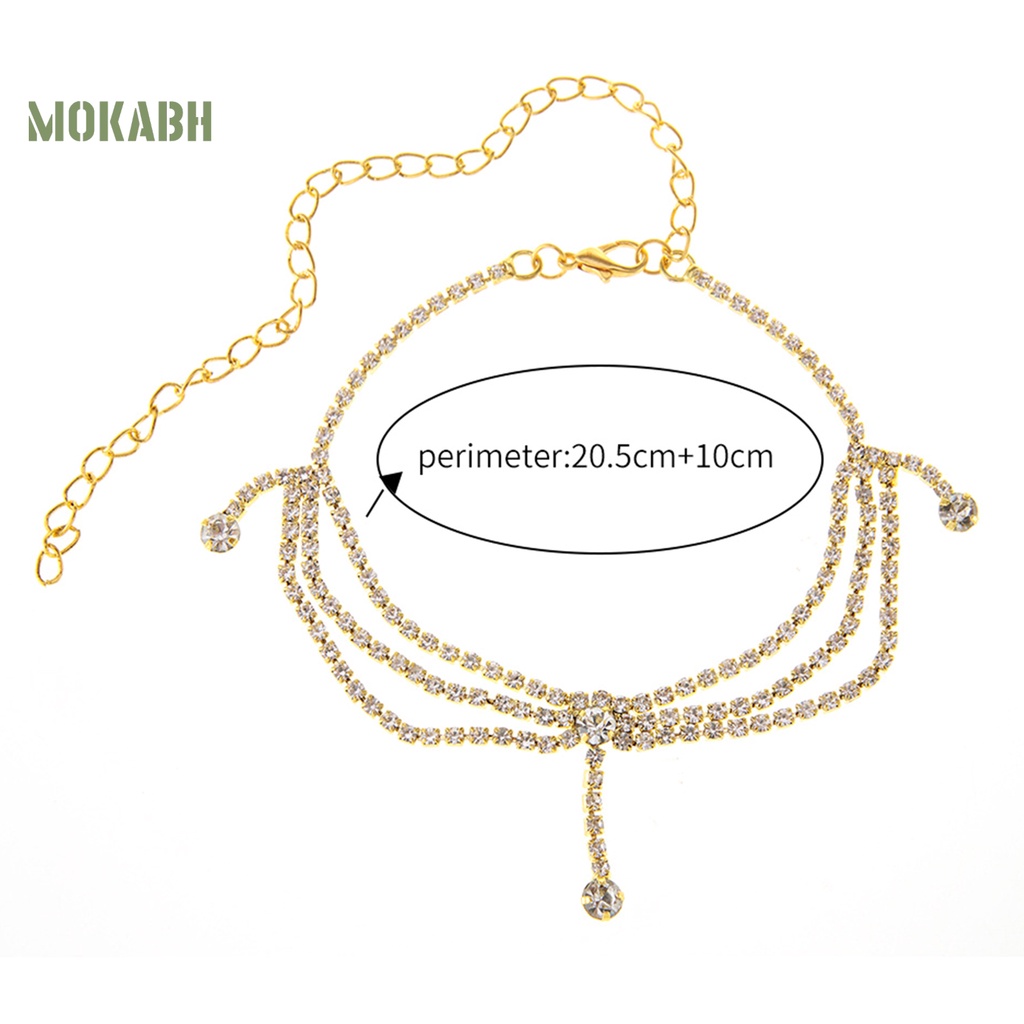 1 Lắc Chân Đính Đá Nhiều Lớp Có Thể Điều Chỉnh Thời Trang Mùa Hè Cho Nữ