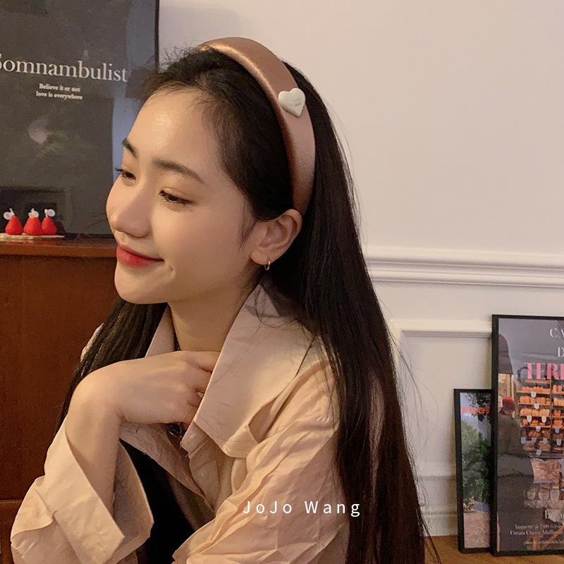 Băng Đô Cài Tóc Bằng Vải Satin Bóng Thời Trang Hàn Quốc Đơn Giản Rửa Mặt Cho Nữ