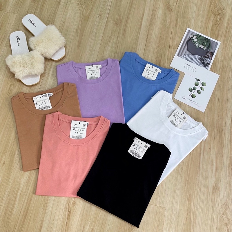 Áo Thun Nữ Cổ Tròn Chely  Ngắn Dáng Suông Cao Cấp Chất Cotton Basic Z.R  Chất Vải Đẹp Gồm 6 Màu Siêu Hot Z1 | BigBuy360 - bigbuy360.vn