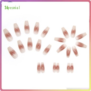 Set 24 Móng Tay Giả Màu Sắc Gradient Thời Trang