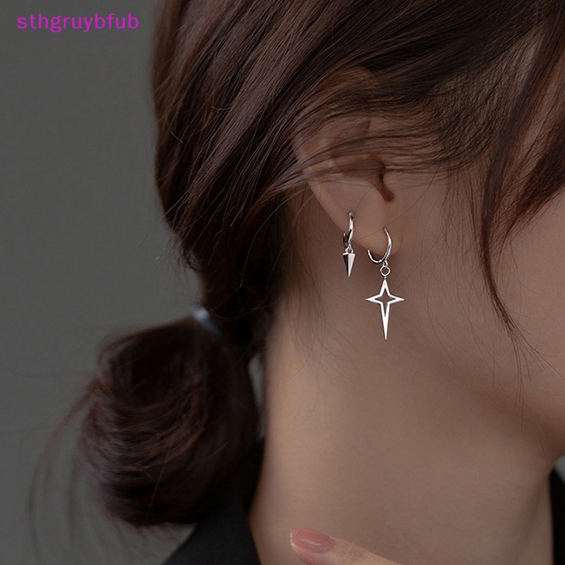 Khuyên Tai Bạc Hình Chữ Thập Thời Trang Cho Nữ