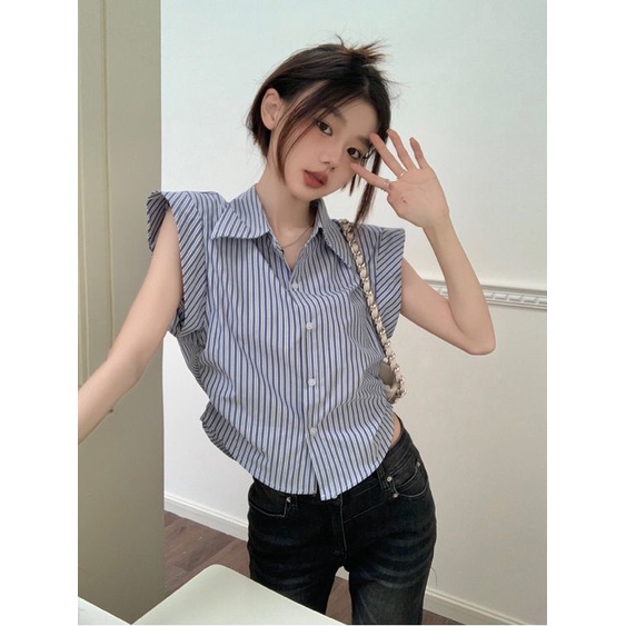 Áo Sơ Mi Sọc Ca Rô Dáng Rộng Mới