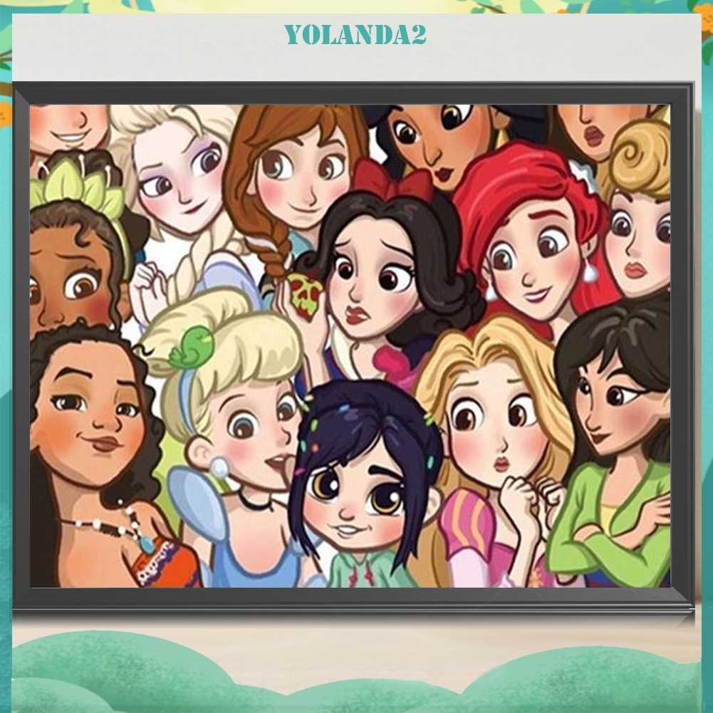 Bộ Tranh Đính Đá 5D Họa Tiết Công Chúa Hoạt Hình Độc Đáo DIY Dùng Trang Trí Nhà Cửa