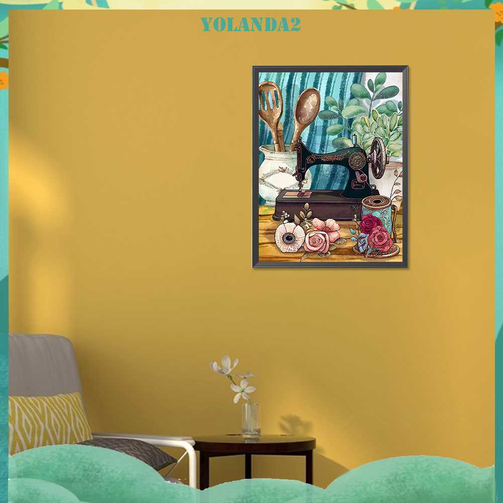 Tranh Đính Đá Kim Cương Toàn Bộ 5D DIY Hình Vẽ Máy May