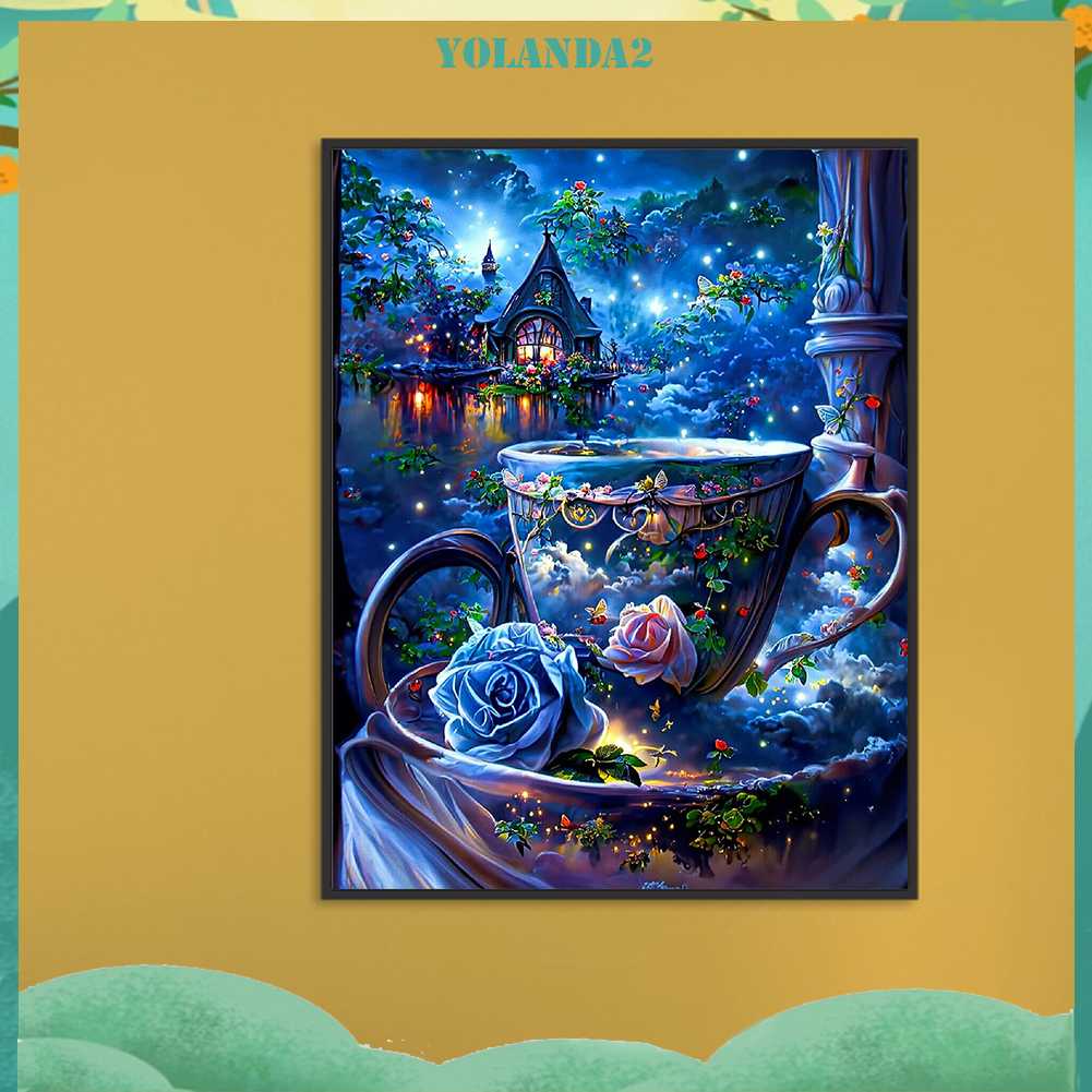 Tranh Đính Đá Kim Cương Toàn Bộ 5D DIY Hình Vẽ Hoa Hồng