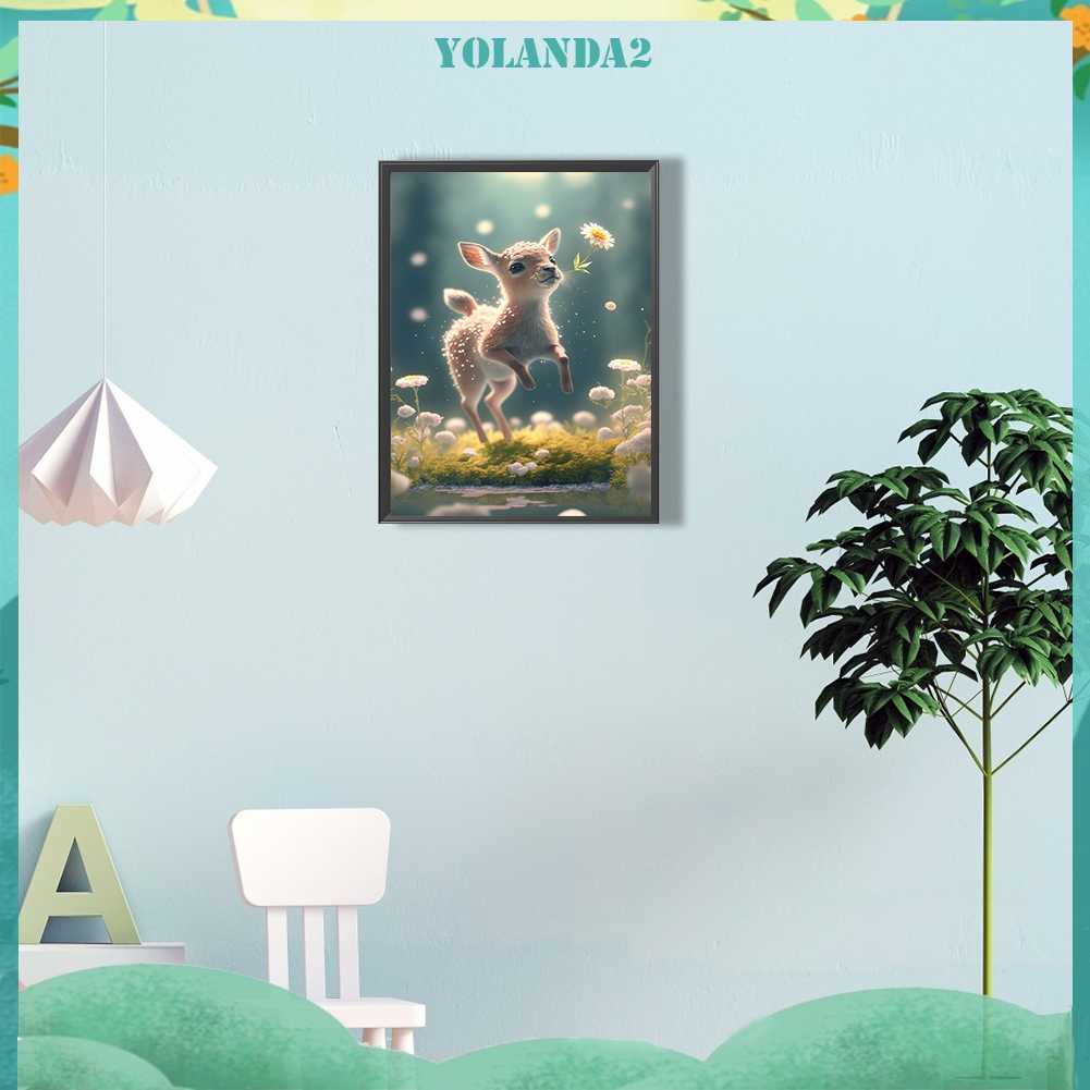 Tranh Đính Đá Kim Cương Toàn Bộ 5D DIY Hình Vẽ Con Hươu