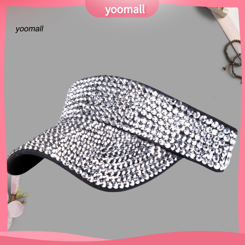 Mũ Lưỡi Trai Hở Chóp Đính Đá Lấp Lánh Có Thể Điều Chỉnh