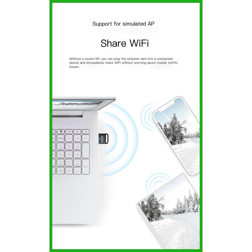 Thẻ Mạng Không Dây COMFAST CF-WU817N mini Đa Năng Cho Máy Tính